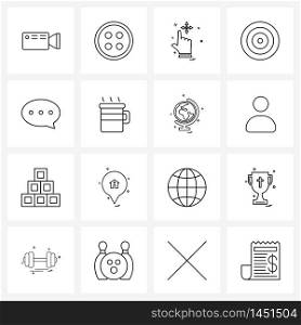 16 Editable Vector Line Icons and Modern Symbols of chat bubble, target, hand, seo, business Vector Illustration
