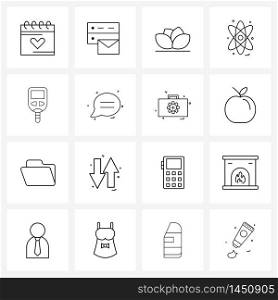 16 Editable Vector Line Icons and Modern Symbols of medical accessories, lab, flower, science, spa Vector Illustration