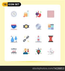 16 Flat Color concept for Websites Mobile and Apps coffee, tea, cancer, layout, world Editable Pack of Creative Vector Design Elements