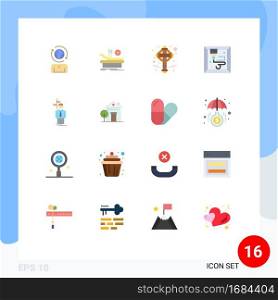 16 Flat Color concept for Websites Mobile and Apps decision, choice, cross, arrow, machine Editable Pack of Creative Vector Design Elements
