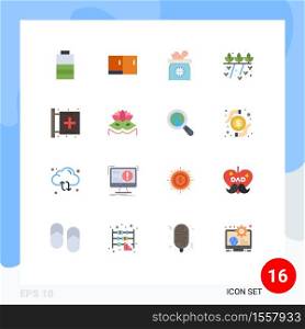 16 Flat Color concept for Websites Mobile and Apps disease, plant, baby, nature, agriculture Editable Pack of Creative Vector Design Elements