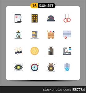 16 Flat Color concept for Websites Mobile and Apps jar, business, baby, banking, gymnastics Editable Pack of Creative Vector Design Elements