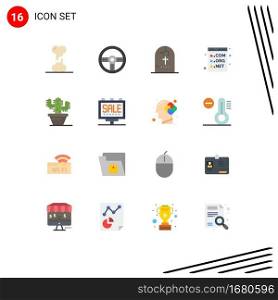 16 Flat Color concept for Websites Mobile and Apps programming, com, death, code, religion Editable Pack of Creative Vector Design Elements