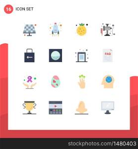 16 Flat Color concept for Websites Mobile and Apps security, key, food, arrow, manual Editable Pack of Creative Vector Design Elements