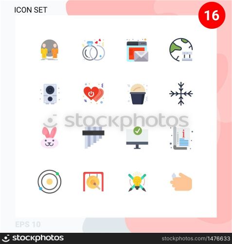 16 Flat Color concept for Websites Mobile and Apps server, database, rings, data, online Editable Pack of Creative Vector Design Elements