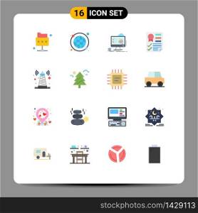 16 Flat Color concept for Websites Mobile and Apps signal, report, board, page, data Editable Pack of Creative Vector Design Elements