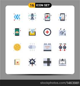 16 Flat Color concept for Websites Mobile and Apps taxi, online, clipboard, delivery, mobile Editable Pack of Creative Vector Design Elements