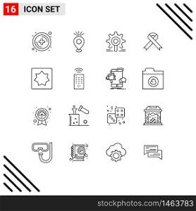16 Outline concept for Websites Mobile and Apps baby, health, engine, aids, configuration Editable Vector Design Elements