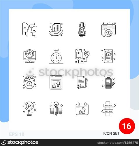 16 Outline concept for Websites Mobile and Apps graphic, designing, coding, design, racing Editable Vector Design Elements