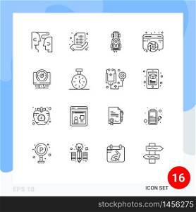16 Outline concept for Websites Mobile and Apps graphic, designing, coding, design, racing Editable Vector Design Elements