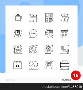 16 Outline concept for Websites Mobile and Apps navigation, road trip, planning, directions, page Editable Vector Design Elements