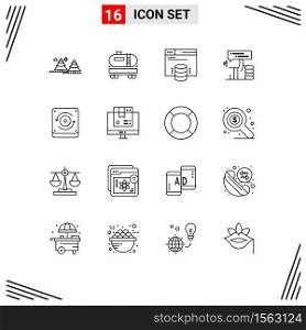 16 Outline concept for Websites Mobile and Apps thumb, like, construction, hand, web Editable Vector Design Elements