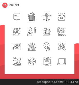 16 Outline concept for Websites Mobile and Apps work, female, internet, catering, web Editable Vector Design Elements