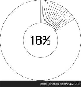 16 % pie chart percentage infographic round pie chart percentage
