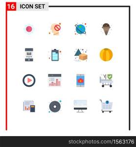 16 Thematic Vector Flat Colors and Editable Symbols of battery, mail, star, interface, summer Editable Pack of Creative Vector Design Elements