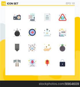 16 Thematic Vector Flat Colors and Editable Symbols of celebration, waste, mobile, pollution, earth Editable Pack of Creative Vector Design Elements