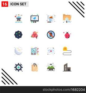 16 Thematic Vector Flat Colors and Editable Symbols of file, document, mail, data, paper Editable Pack of Creative Vector Design Elements