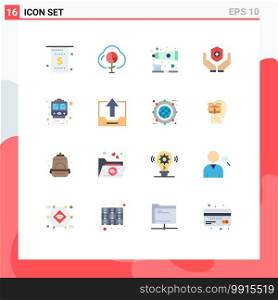 16 Thematic Vector Flat Colors and Editable Symbols of handcare, medicine, graph, medical, toothbrush Editable Pack of Creative Vector Design Elements