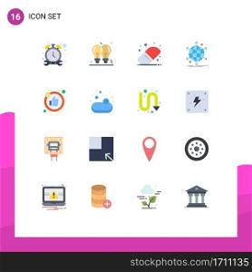 16 Thematic Vector Flat Colors and Editable Symbols of like, network, business, net, business Editable Pack of Creative Vector Design Elements