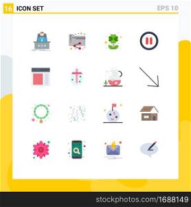 16 Thematic Vector Flat Colors and Editable Symbols of right, communication, folder, user, interface Editable Pack of Creative Vector Design Elements