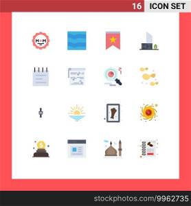 16 Thematic Vector Flat Colors and Editable Symbols of security, lifeguard, waves, beach, star Editable Pack of Creative Vector Design Elements