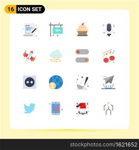 16 Thematic Vector Flat Colors and Editable Symbols of spacecraft, record, cake, microphone, thanksgiving Editable Pack of Creative Vector Design Elements