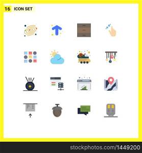16 Thematic Vector Flat Colors and Editable Symbols of system, touch, drawer, pinch, gestures Editable Pack of Creative Vector Design Elements