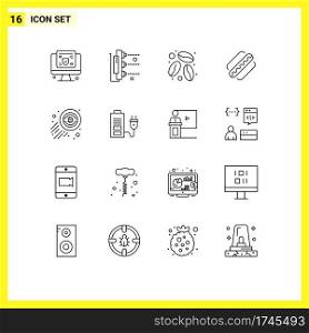 16 Thematic Vector Outlines and Editable Symbols of economy, money, caffeine, states, american Editable Vector Design Elements