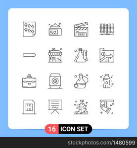 16 Thematic Vector Outlines and Editable Symbols of individuality, distinction, spa, business, film flap Editable Vector Design Elements