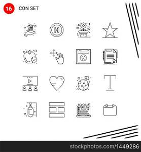 16 Thematic Vector Outlines and Editable Symbols of meal, apple, romance, star, nature Editable Vector Design Elements