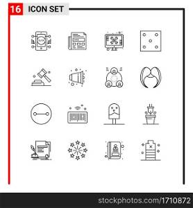 16 Thematic Vector Outlines and Editable Symbols of politics, ludo, repair, game, tools Editable Vector Design Elements