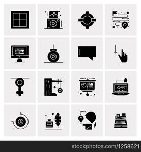 16 Universal Business Icons Vector. Creative Icon Illustration to use in web and Mobile Related project.