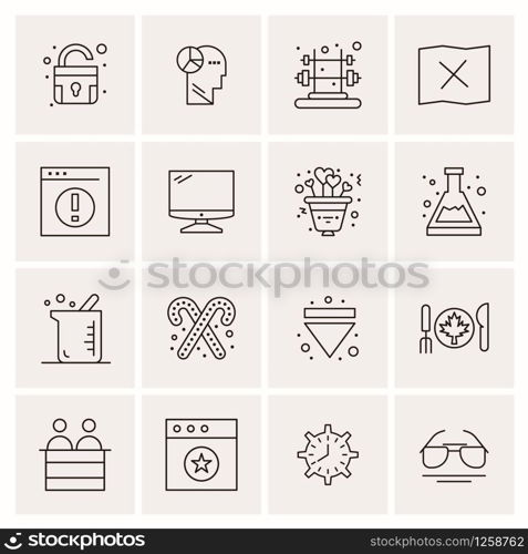 16 Universal Business Icons Vector. Creative Icon Illustration to use in web and Mobile Related project.