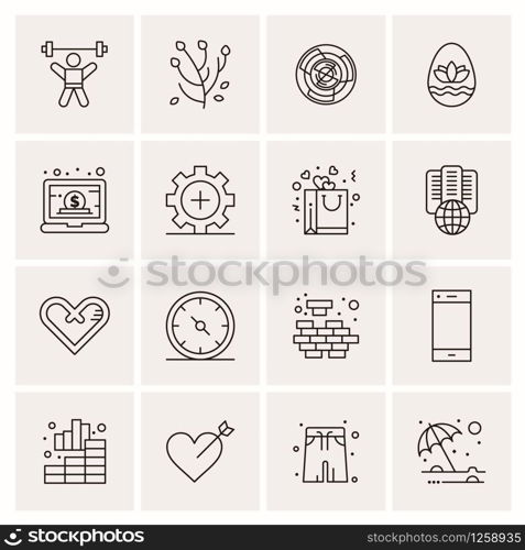 16 Universal Business Icons Vector. Creative Icon Illustration to use in web and Mobile Related project.