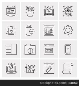 16 Universal Business Icons Vector. Creative Icon Illustration to use in web and Mobile Related project.