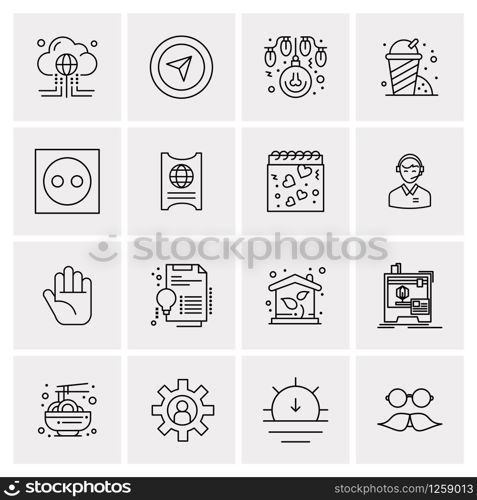 16 Universal Business Icons Vector. Creative Icon Illustration to use in web and Mobile Related project.