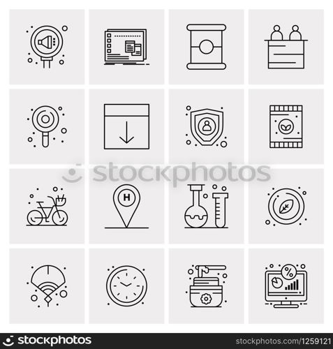 16 Universal Business Icons Vector. Creative Icon Illustration to use in web and Mobile Related project.