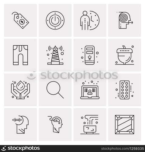 16 Universal Business Icons Vector. Creative Icon Illustration to use in web and Mobile Related project.