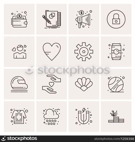 16 Universal Business Icons Vector. Creative Icon Illustration to use in web and Mobile Related project.