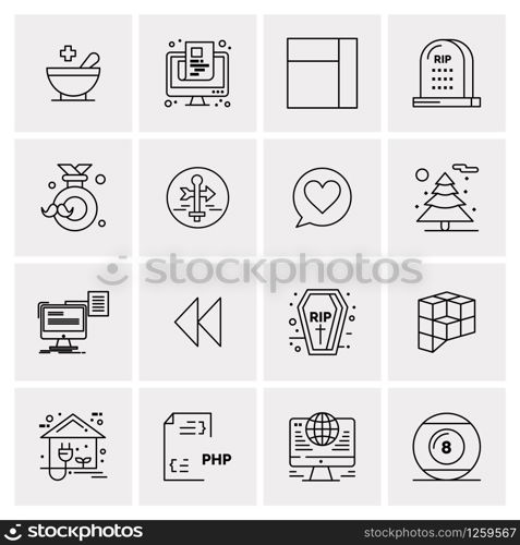 16 Universal Business Icons Vector. Creative Icon Illustration to use in web and Mobile Related project.