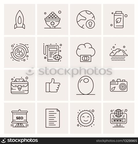 16 Universal Business Icons Vector. Creative Icon Illustration to use in web and Mobile Related project.