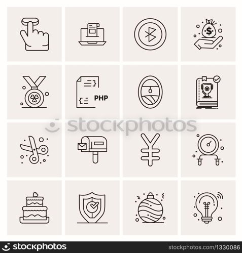 16 Universal Business Icons Vector. Creative Icon Illustration to use in web and Mobile Related project.