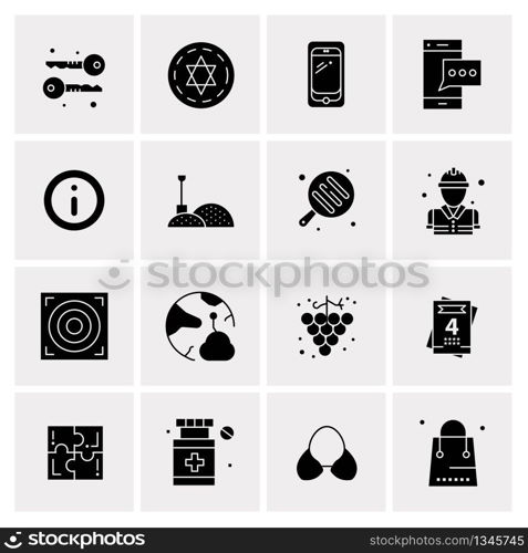 16 Universal Business Icons Vector. Creative Icon Illustration to use in web and Mobile Related project.