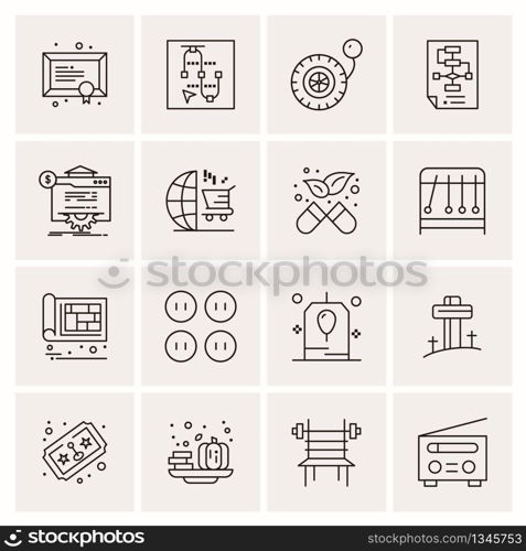 16 Universal Business Icons Vector. Creative Icon Illustration to use in web and Mobile Related project.