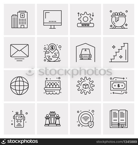 16 Universal Business Icons Vector. Creative Icon Illustration to use in web and Mobile Related project.