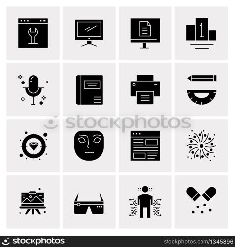 16 Universal Business Icons Vector. Creative Icon Illustration to use in web and Mobile Related project.