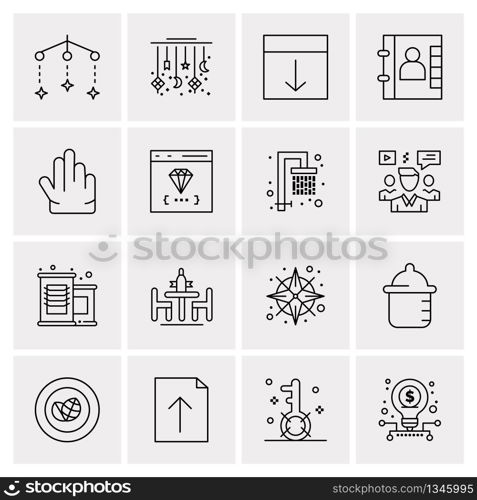 16 Universal Business Icons Vector. Creative Icon Illustration to use in web and Mobile Related project.