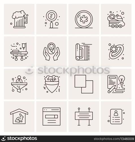 16 Universal Business Icons Vector. Creative Icon Illustration to use in web and Mobile Related project.