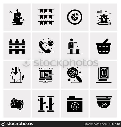 16 Universal Business Icons Vector. Creative Icon Illustration to use in web and Mobile Related project.