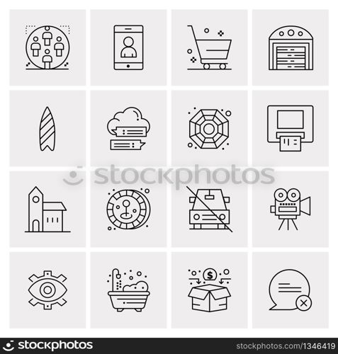 16 Universal Business Icons Vector. Creative Icon Illustration to use in web and Mobile Related project.